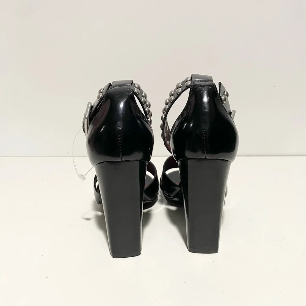 Marc Jacobs Jamie‎ Stud Strap Half Moon Sandal Hight Heel Shoes 36